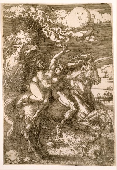 De Ontvoering van Proserpina (Ontvoering op een Eenhoorn) door Albrecht Dürer